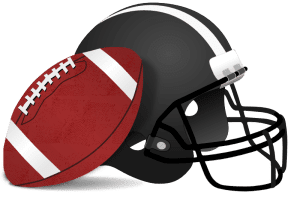 Football and helmet